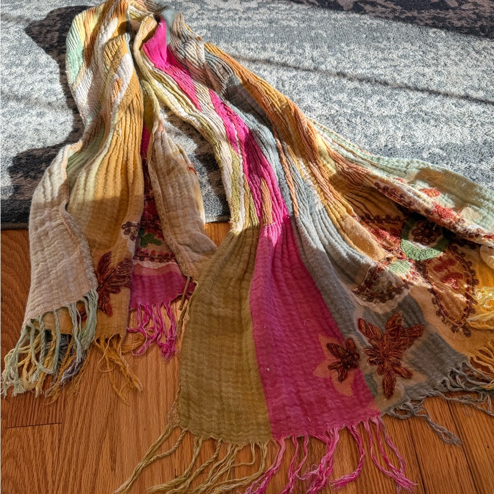 Anthropologie Multicolor Patchwork Scarf - image 1